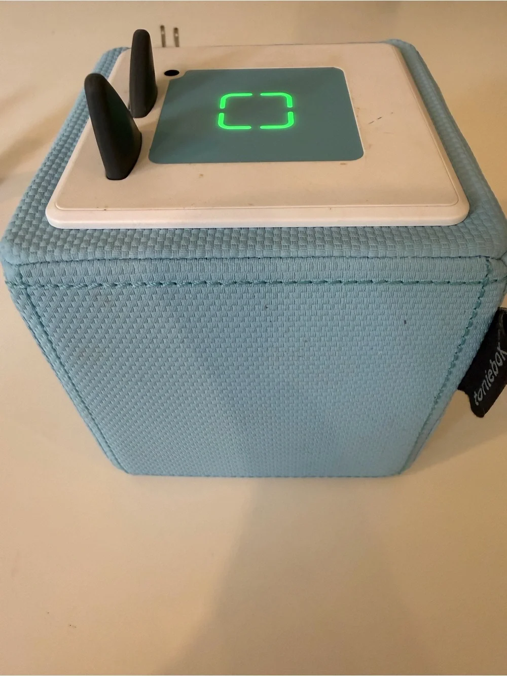 Kids Story Speaker Cube in Light Blue - Soft Fabric Audio Player with 6 figures